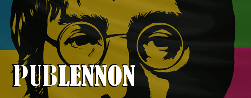 Portada de Publennon con logotipo sobre fondo artístico en dorado y negro